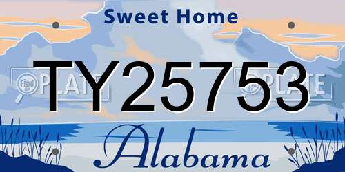 TY25753 Alabama License Plate
