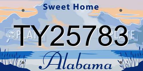 TY25783 Alabama License Plate