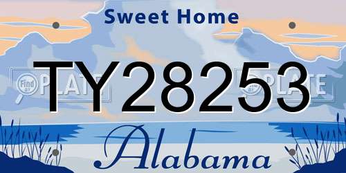 TY28253 Alabama License Plate