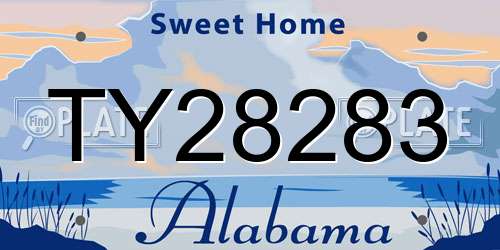 TY28283 Alabama License Plate