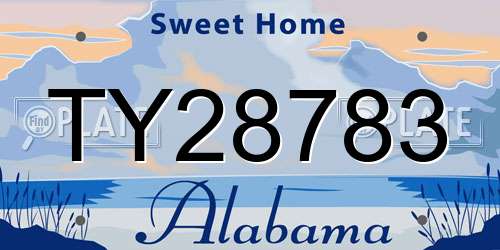 TY28783 Alabama License Plate