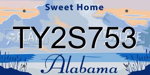 TY2S753 Alabama License Plate