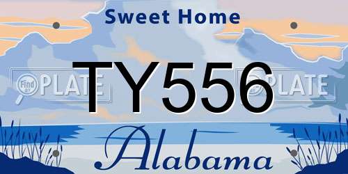 TY556 Alabama License Plate