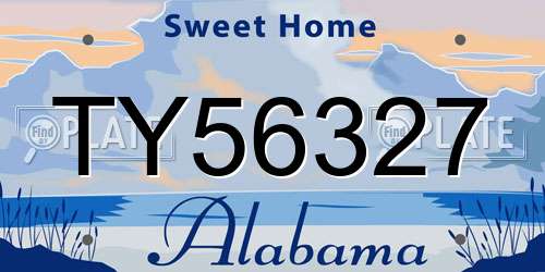 TY56327 Alabama License Plate