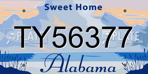 TY56377 Alabama License Plate