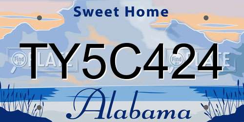 TY5C424 Alabama License Plate