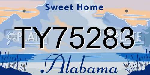 TY75283 Alabama License Plate