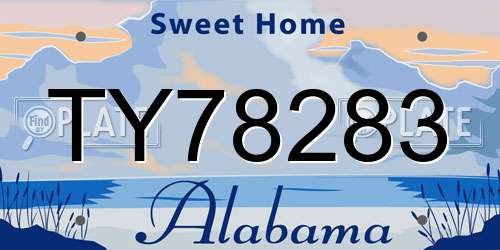 TY78283 Alabama License Plate