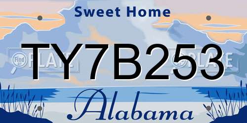 TY7B253 Alabama License Plate