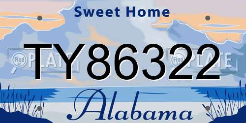 TY86322 Alabama License Plate
