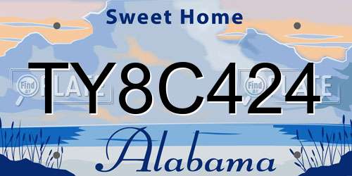 TY8C424 Alabama License Plate