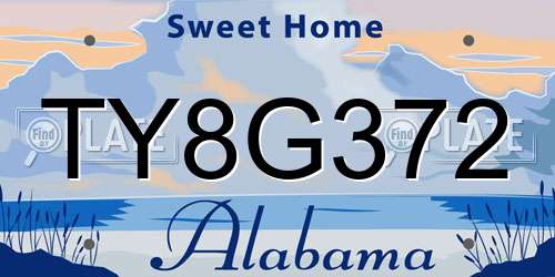 TY8G372 Alabama License Plate