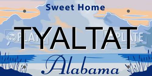 TYALTAT Alabama License Plate