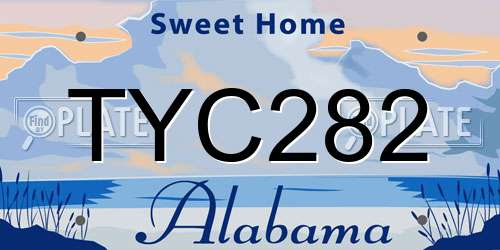 TYC282 Alabama License Plate