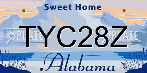 TYC28Z Alabama License Plate