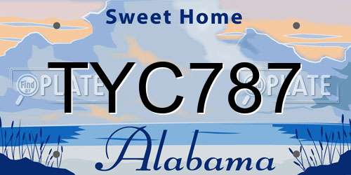TYC787 Alabama License Plate