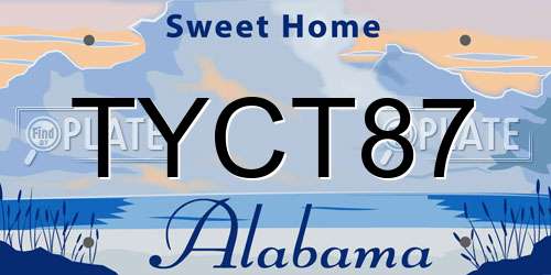 TYCT87 Alabama License Plate