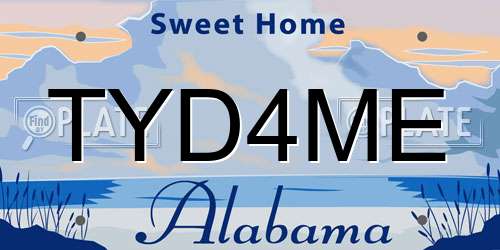 TYD4ME Alabama License Plate