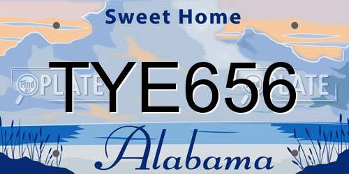 TYE656 Alabama License Plate