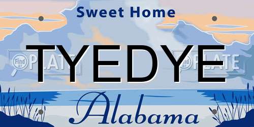 TYEDYE Alabama License Plate