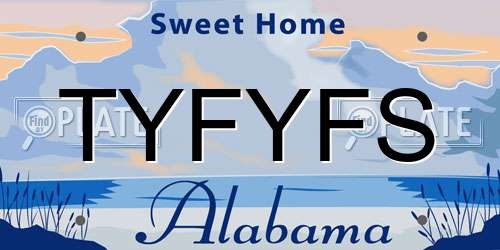 TYFYFS Alabama License Plate