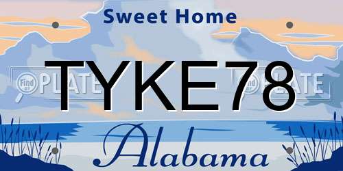 TYKE78 Alabama License Plate