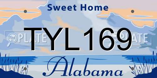 TYL169 Alabama License Plate