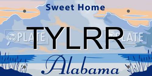 TYLRR Alabama License Plate
