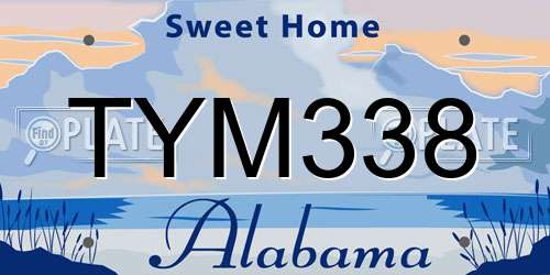 TYM338 Alabama License Plate