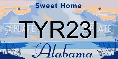 TYR23I Alabama License Plate