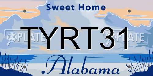 TYRT31 Alabama License Plate