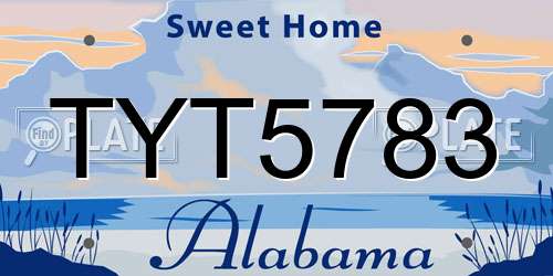 TYT5783 Alabama License Plate