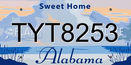 TYT8253 Alabama License Plate