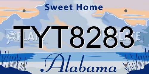 TYT8283 Alabama License Plate