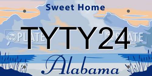 TYTY24 Alabama License Plate