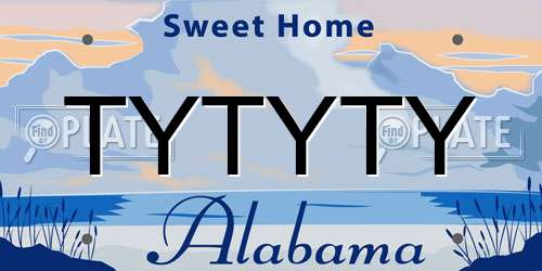 TYTYTY Alabama License Plate