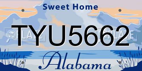 TYU5662 Alabama License Plate