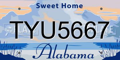 TYU5667 Alabama License Plate