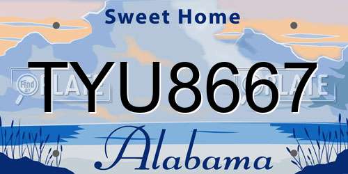 TYU8667 Alabama License Plate