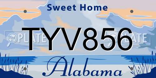 TYV856 Alabama License Plate