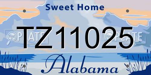 TZ11025 Alabama License Plate