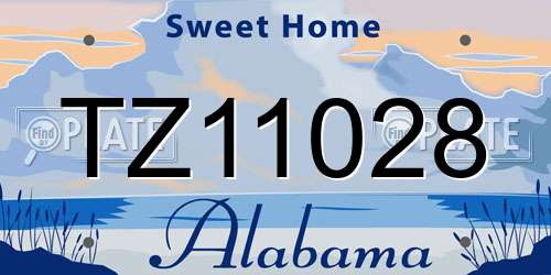 TZ11028 Alabama License Plate