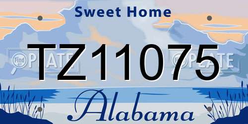 TZ11075 Alabama License Plate