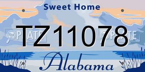 TZ11078 Alabama License Plate