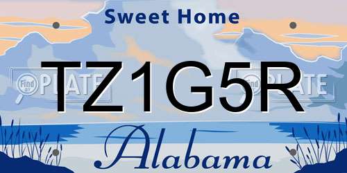 TZ1G5R Alabama License Plate