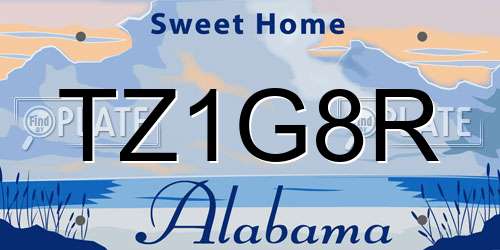 TZ1G8R Alabama License Plate