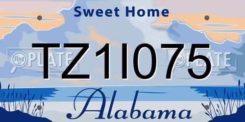 TZ1I075 Alabama License Plate