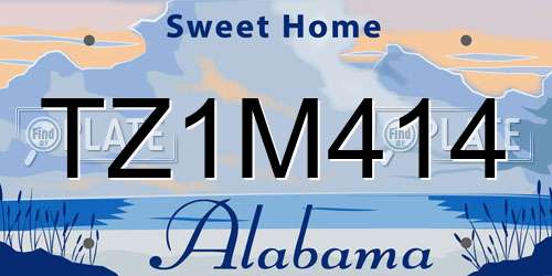 TZ1M414 Alabama License Plate