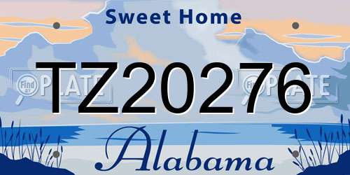 TZ20276 Alabama License Plate