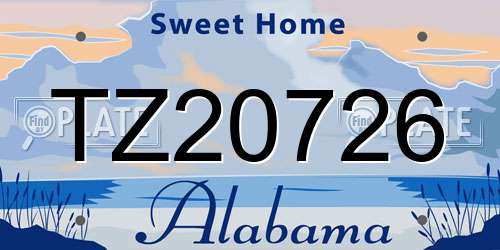 TZ20726 Alabama License Plate